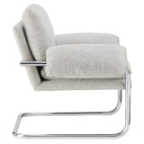 Eurus Boucle Fabric Accent Chair in Newsprint