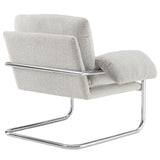 Eurus Boucle Fabric Accent Chair in Newsprint