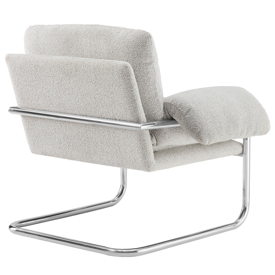 Eurus Boucle Fabric Accent Chair in Newsprint