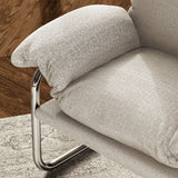Eurus Boucle Fabric Accent Chair in Newsprint