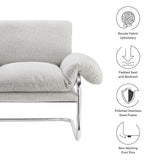 Eurus Boucle Fabric Accent Chair in Newsprint