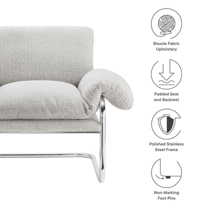 Ansel Boucle Fabric Accent Chair by Furniture For America