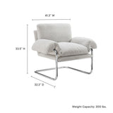 Eurus Boucle Fabric Accent Chair in Newsprint