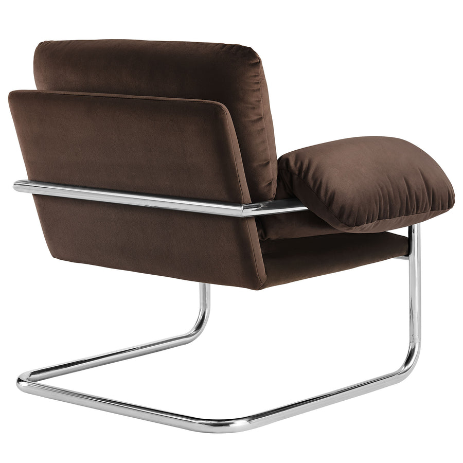 Eurus Performance Velvet Accent Chair in Chocolate Brown