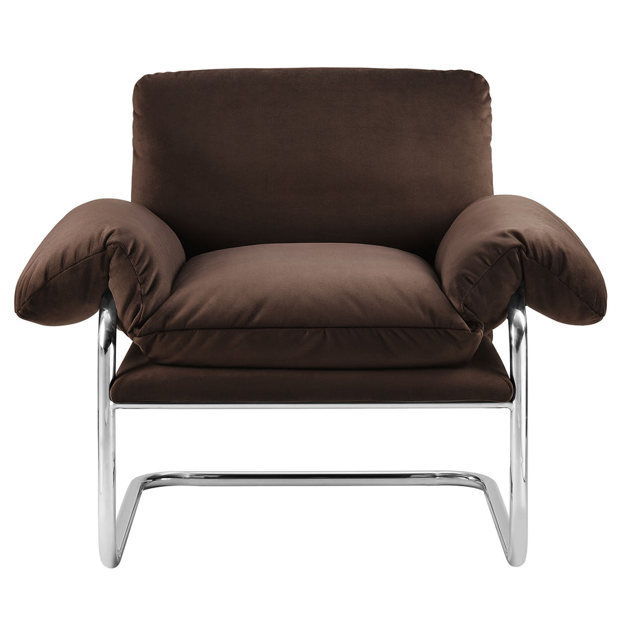 Eurus Performance Velvet Accent Chair in Chocolate Brown