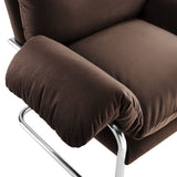 Eurus Performance Velvet Accent Chair in Chocolate Brown