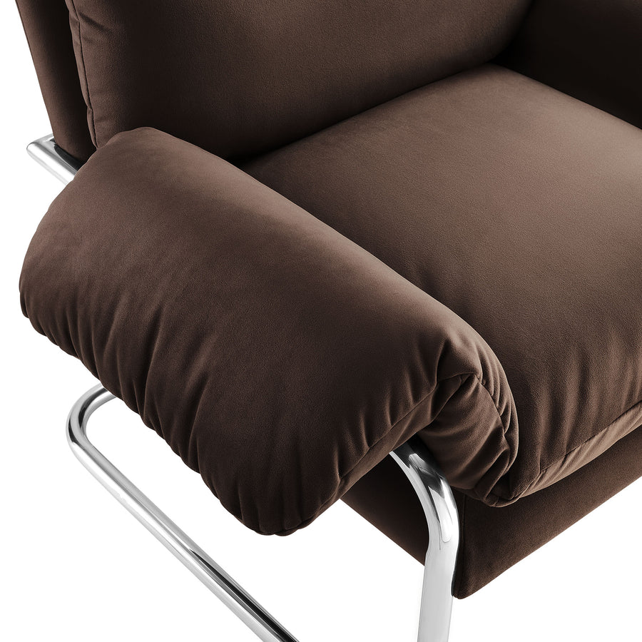 Eurus Performance Velvet Accent Chair in Chocolate Brown