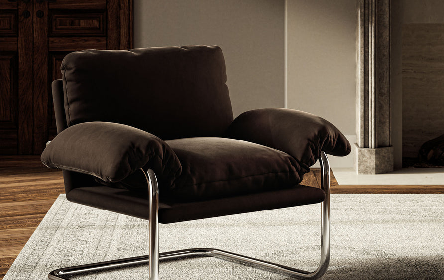 Eurus Performance Velvet Accent Chair in Chocolate Brown