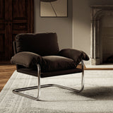 Eurus Performance Velvet Accent Chair in Chocolate Brown