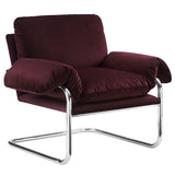Eurus Performance Velvet Accent Chair in Mulberry