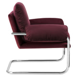Eurus Performance Velvet Accent Chair in Mulberry