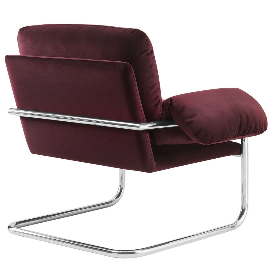 Eurus Performance Velvet Accent Chair in Mulberry
