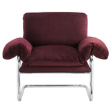 Eurus Performance Velvet Accent Chair in Mulberry