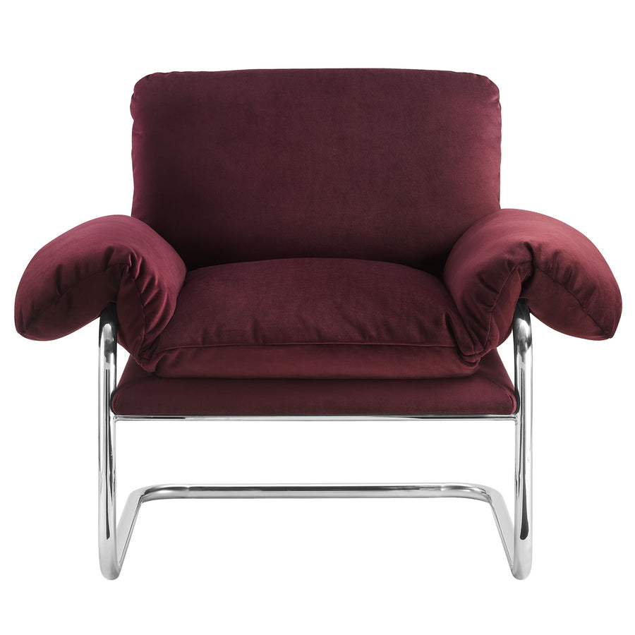 Eurus Performance Velvet Accent Chair in Mulberry