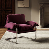 Eurus Performance Velvet Accent Chair in Mulberry