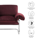 Eurus Performance Velvet Accent Chair in Mulberry
