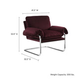 Eurus Performance Velvet Accent Chair in Mulberry