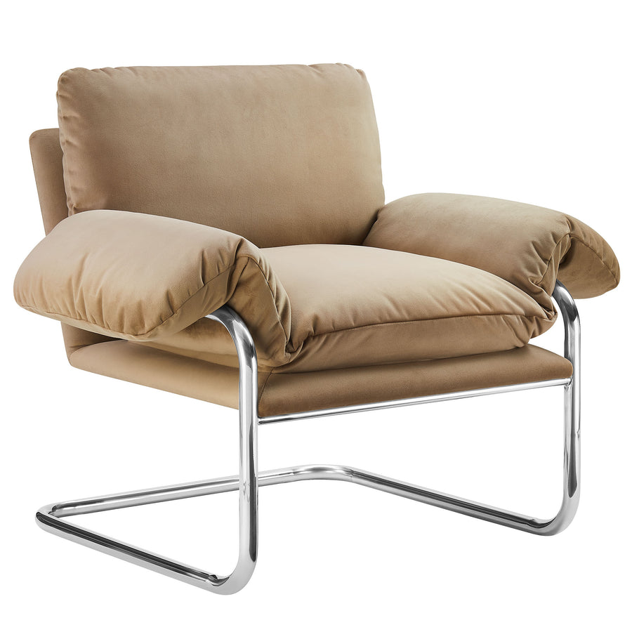 Eurus Performance Velvet Accent Chair in Taupe