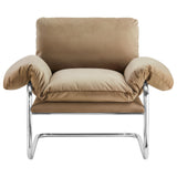 Eurus Performance Velvet Accent Chair in Taupe