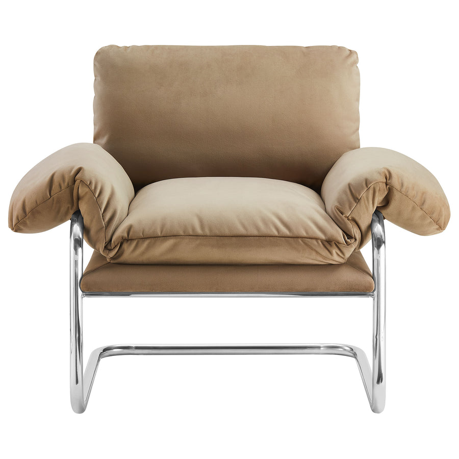 Eurus Performance Velvet Accent Chair in Taupe
