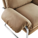 Eurus Performance Velvet Accent Chair in Taupe