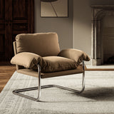Eurus Performance Velvet Accent Chair in Taupe