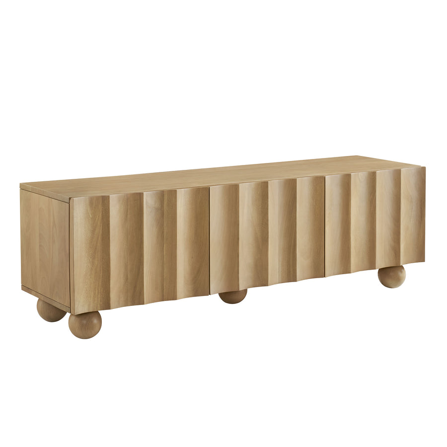 Henna Scalloped 54" Wood TV Stand in Natural