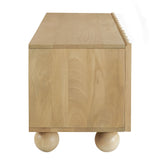 Henna Scalloped 54" Wood TV Stand in Natural