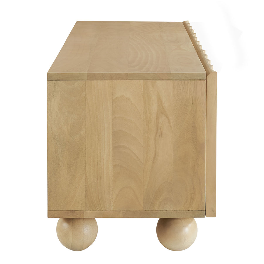 Henna Scalloped 54" Wood TV Stand in Natural