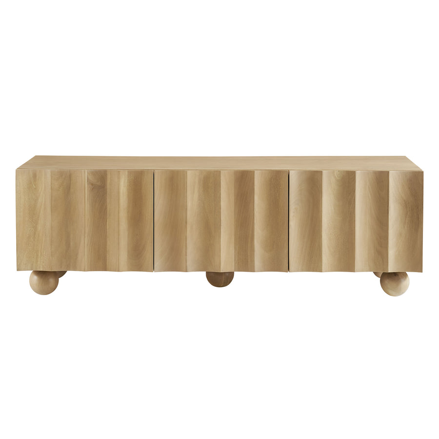 Henna Scalloped 54" Wood TV Stand in Natural