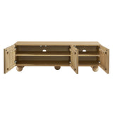 Henna Scalloped 54" Wood TV Stand in Natural