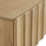 Henna Scalloped 54" Wood TV Stand in Natural