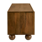 Henna Scalloped 54" Wood TV Stand in Walnut