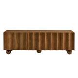 Henna Scalloped 54" Wood TV Stand in Walnut