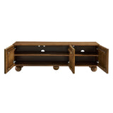 Henna Scalloped 54" Wood TV Stand in Walnut