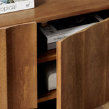 Henna Scalloped 54" Wood TV Stand in Walnut