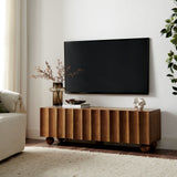 Henna Scalloped 54" Wood TV Stand in Walnut