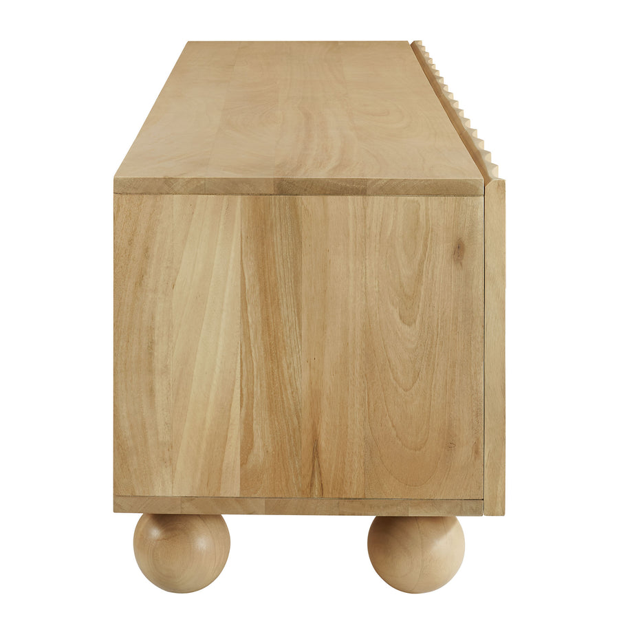 Henna Scalloped 71" Wood TV Stand in Natural