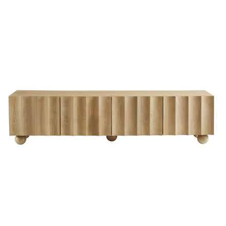 Sorren Scalloped 71" Wood TV Stand in Natural