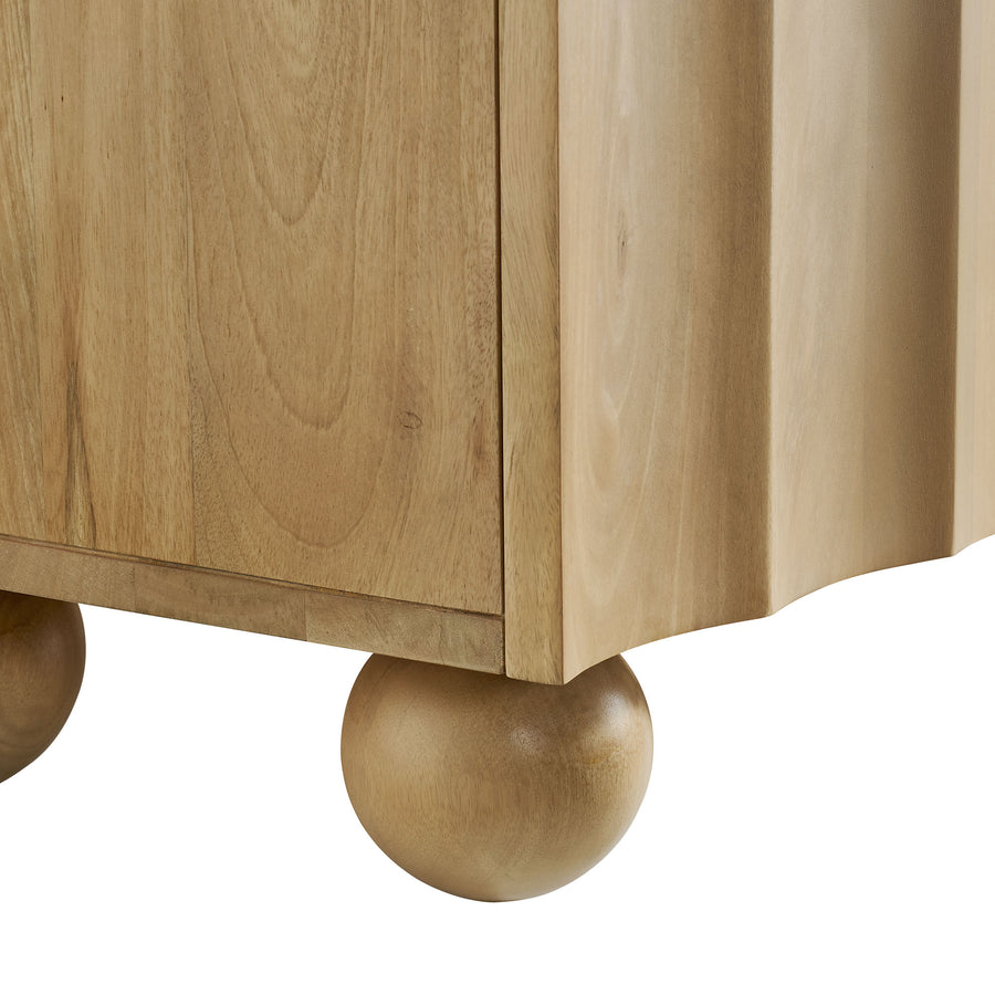 Henna Scalloped 71" Wood TV Stand in Natural