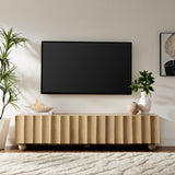Henna Scalloped 71" Wood TV Stand in Natural