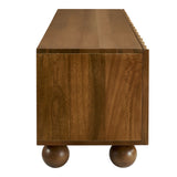 Henna Scalloped 71" Wood TV Stand in Walnut