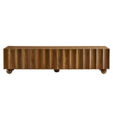 Henna Scalloped 71" Wood TV Stand in Walnut