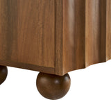 Henna Scalloped 71" Wood TV Stand in Walnut