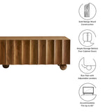 Henna Scalloped 71" Wood TV Stand in Walnut