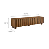 Henna Scalloped 71" Wood TV Stand in Walnut