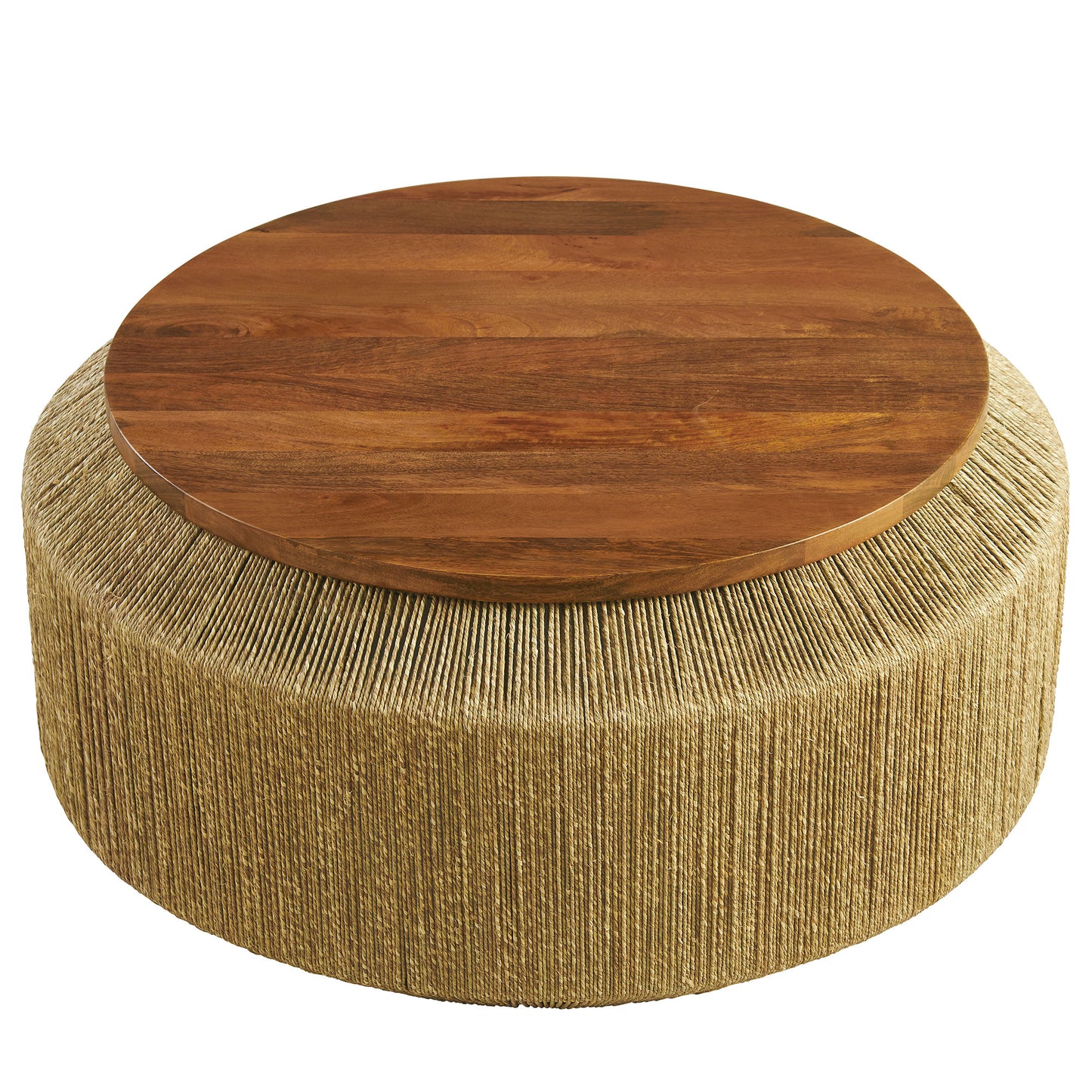 Maris Seagrass and Wood Coffee Table by Furniture For America
