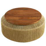 Jago Seagrass and Wood Coffee Table in Walnut Natural