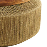 Jago Seagrass and Wood Coffee Table in Walnut Natural