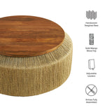 Jago Seagrass and Wood Coffee Table in Walnut Natural